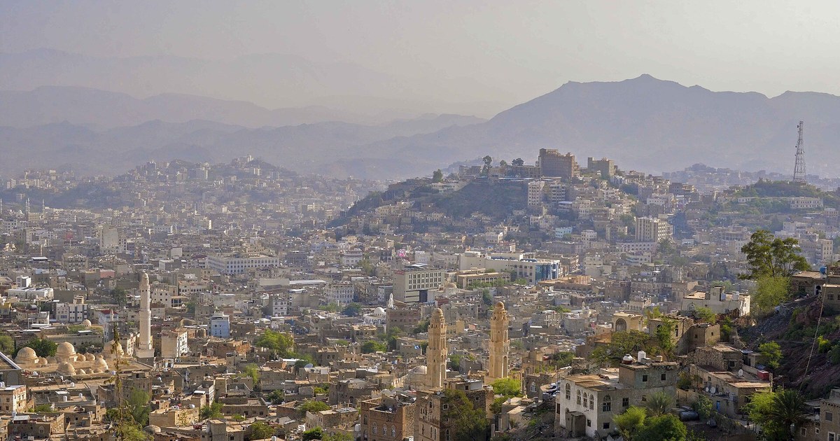 Ta'iz city seen from the area of Al-Qahirah Castle, Yemen